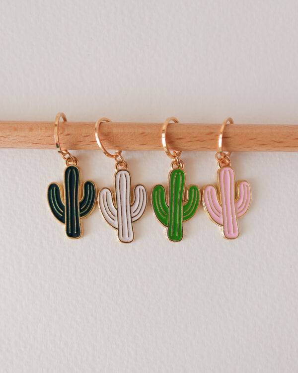 Lot de 4 anneaux marqueurs de maille, Cactus