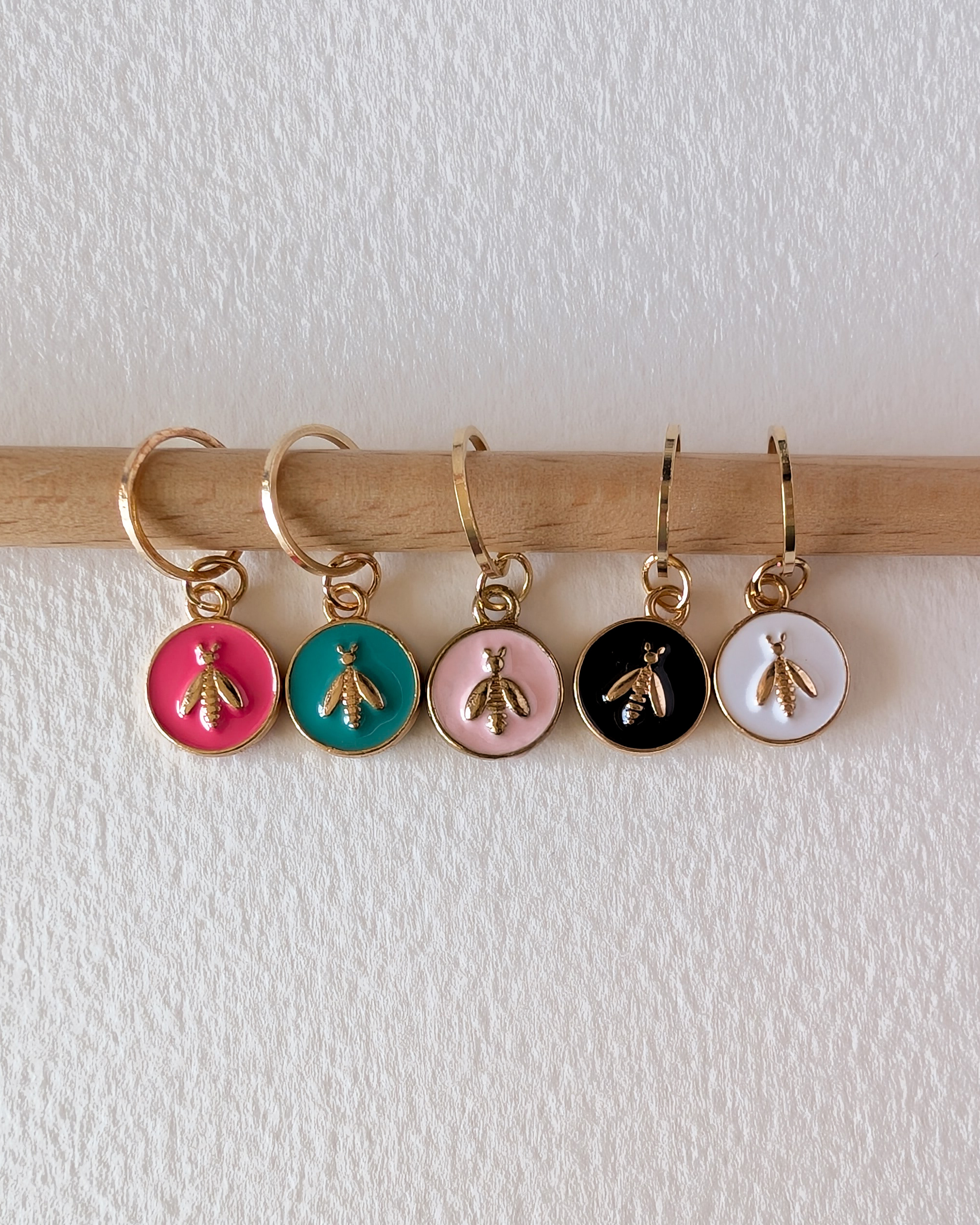 Lot de 5 anneaux marqueurs Bee happy #2