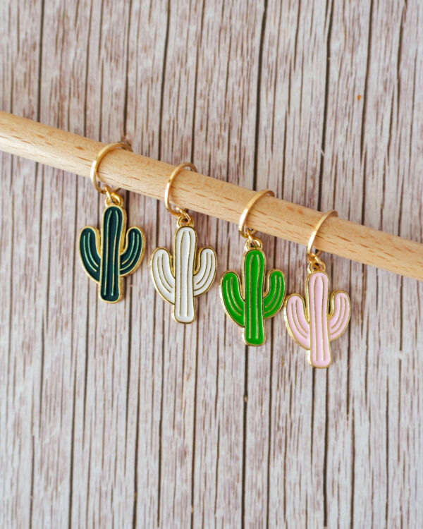 Lot de 4 anneaux marqueurs de maille, Cactus