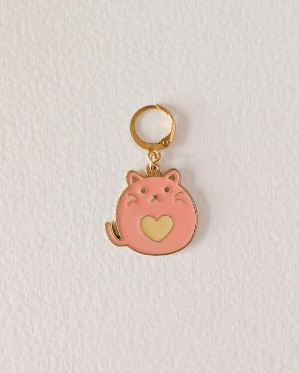 Anneau marqueur amovible Chat cœur rose, Lot Chats cœur #1