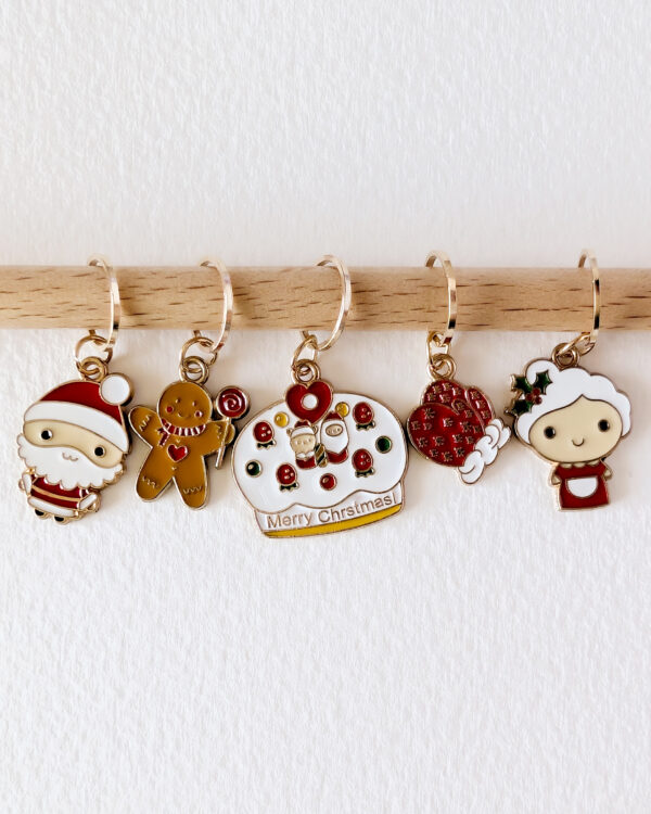 Lot de 5 anneaux marqueurs de maille Noël #7 – Image 2