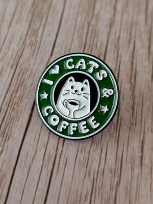 Pin's I love cats & coffee