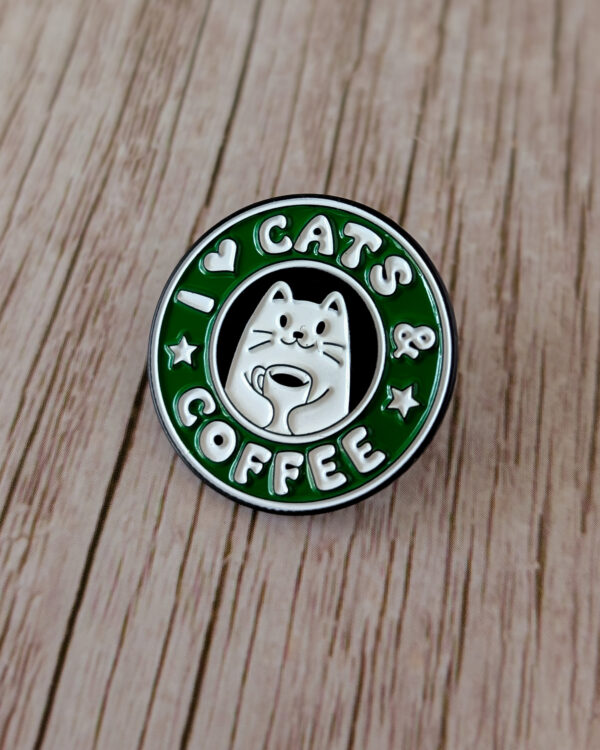 Pin's I love cats & coffee