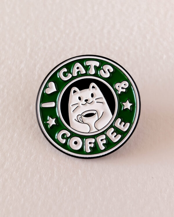 Pin's I love cats & coffee