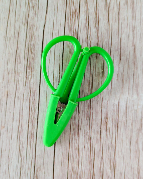 Ciseaux mini avec capuchon vert