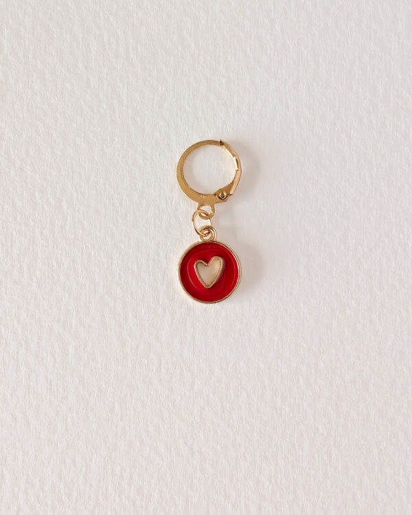 Anneau marqueur amovibles coeur creux rouge, Lot Petits cœurs #1