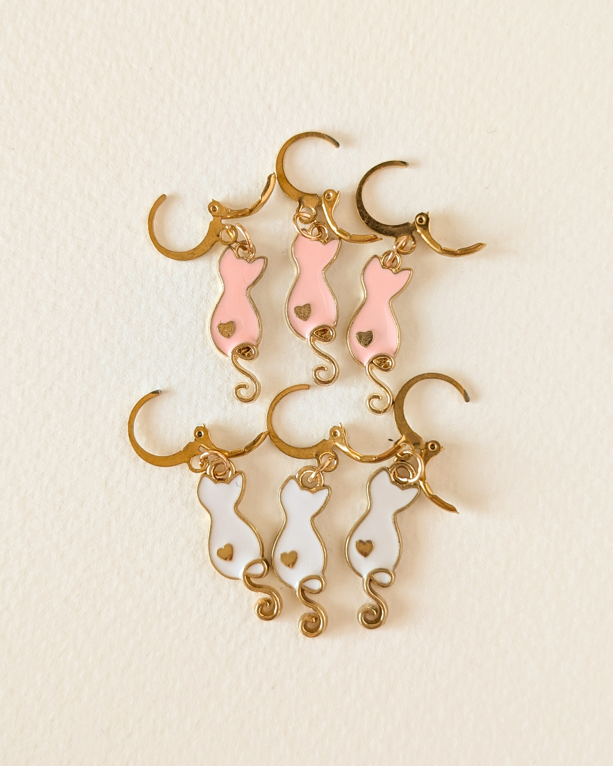 Lot d'anneaux marqueurs amovibles Chats coeurs #2