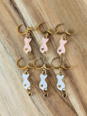 Lot d'anneaux marqueurs amovibles Chats coeurs #2