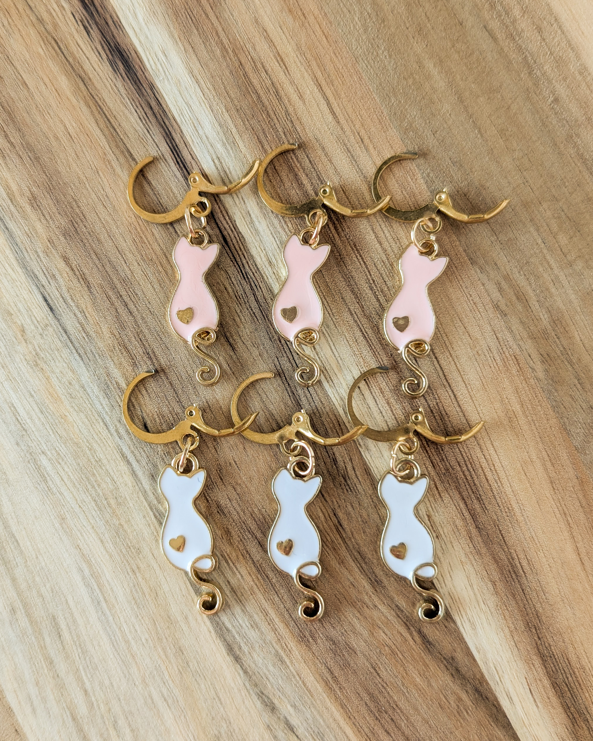 Lot d'anneaux marqueurs amovibles Chats coeurs #2