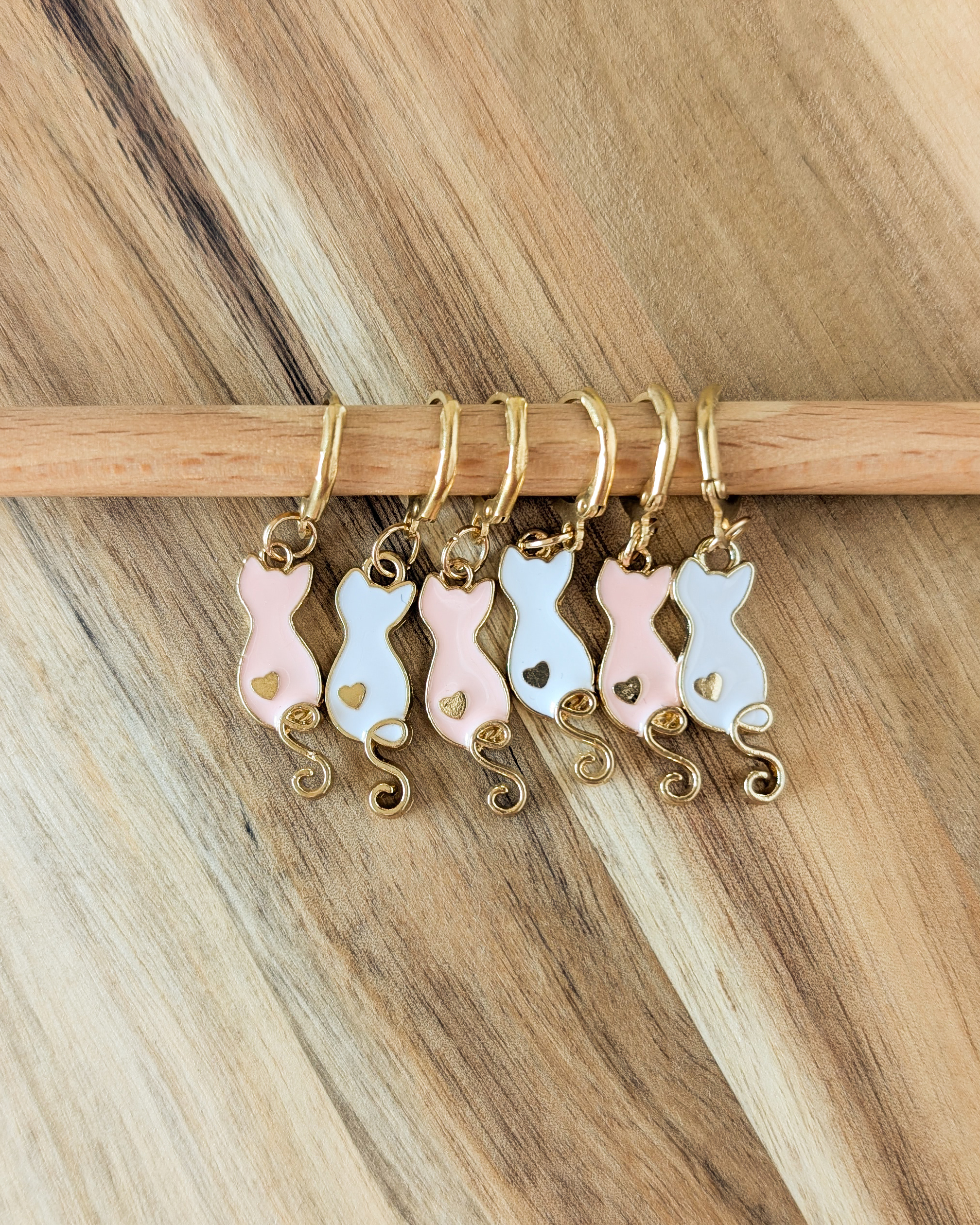 Lot d'anneaux marqueurs amovibles Chats coeurs #2