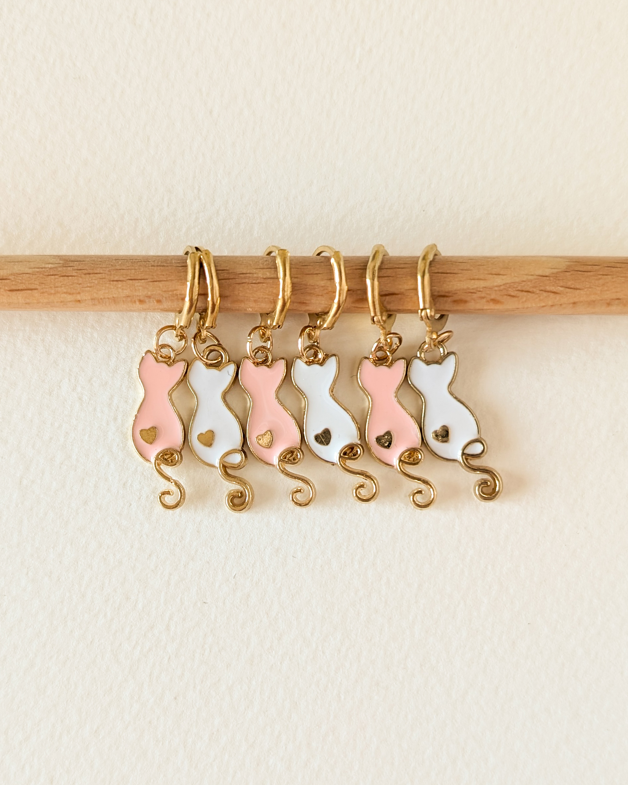 Lot d'anneaux marqueurs amovibles Chats coeurs #2