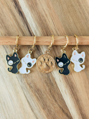 Lot d'anneaux marqueurs amovibles Chats joyeux