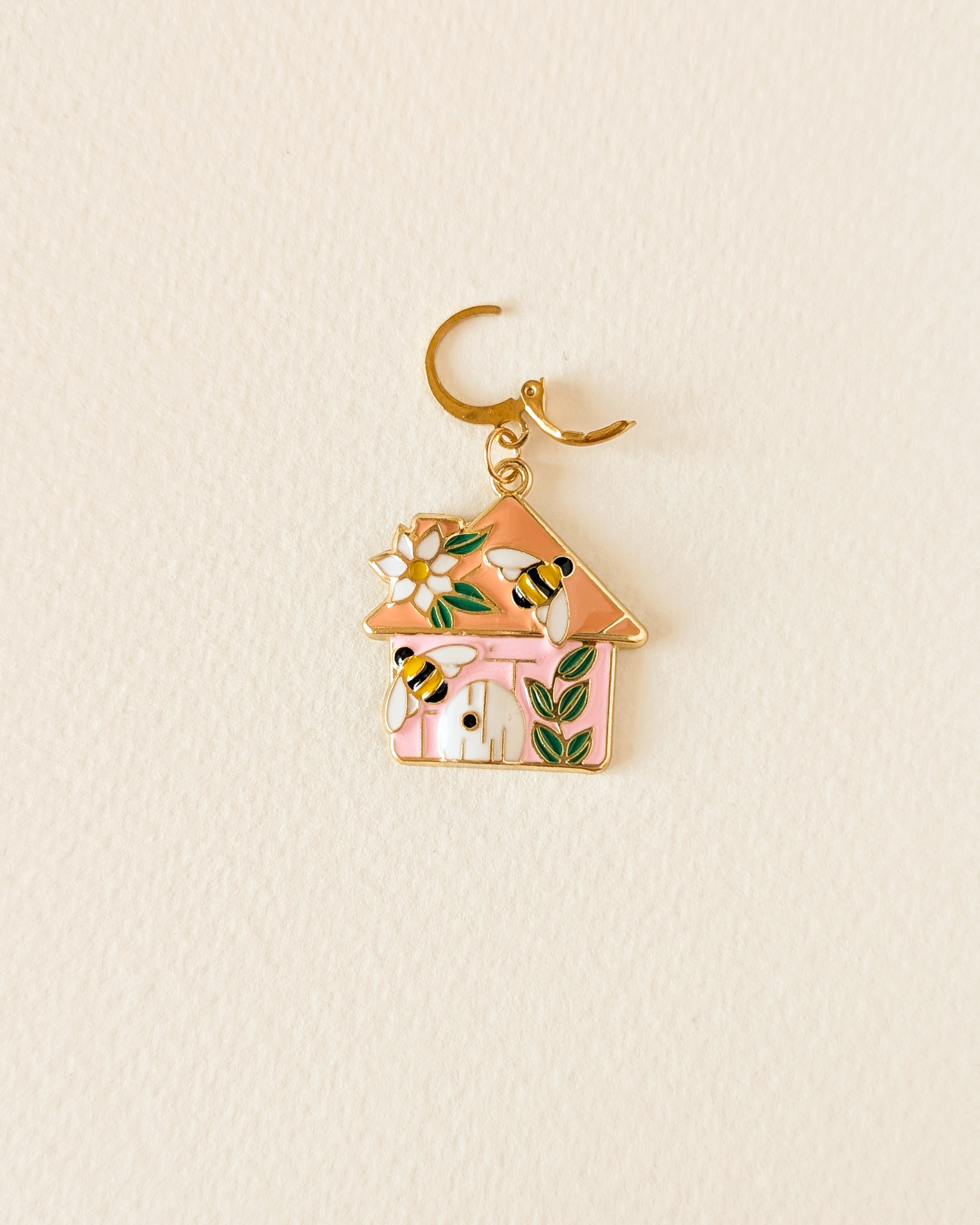 Anneau marqueur ouvert Maison rose, Lot Dans le sous-bois l'été