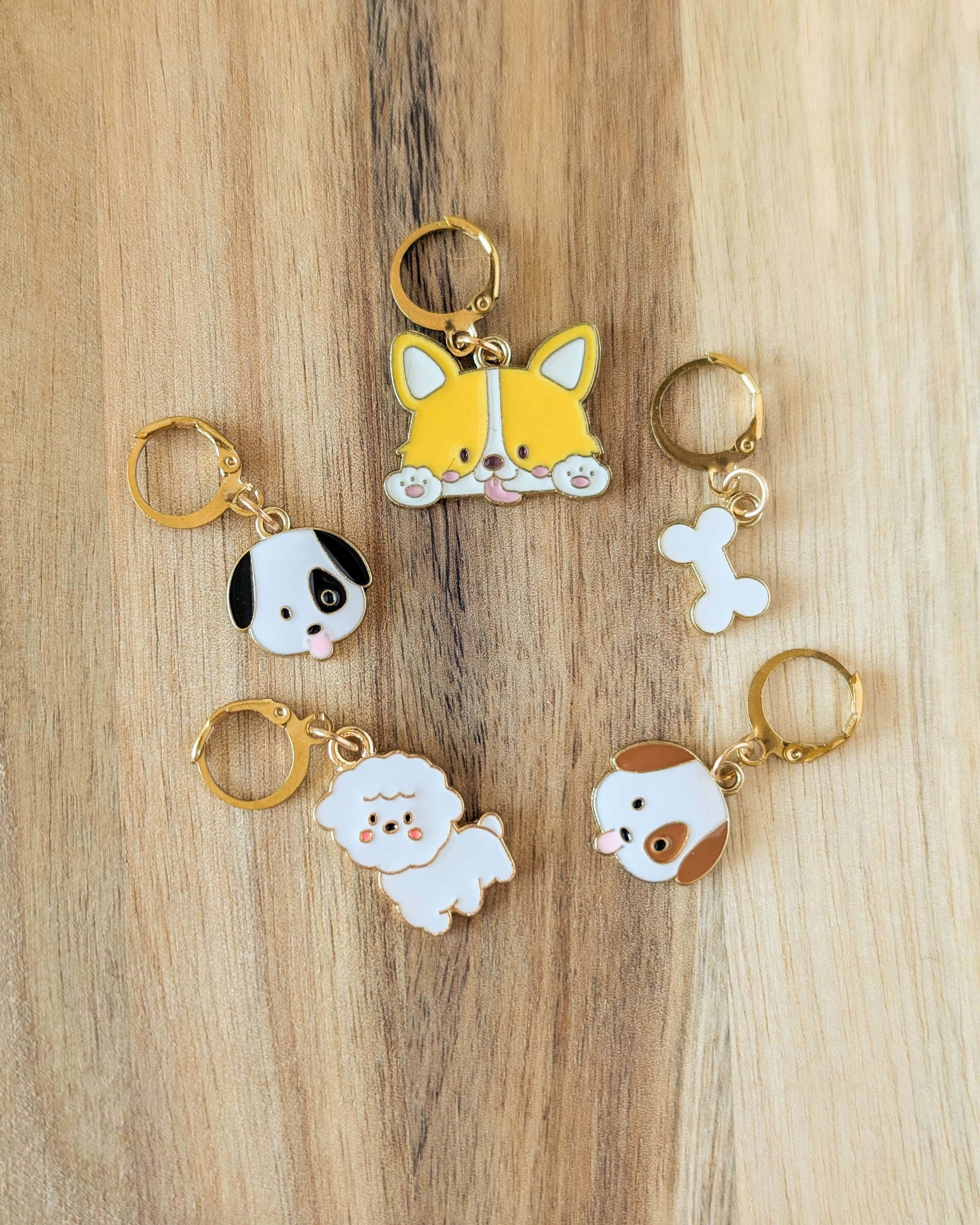 Lot d'anneaux marqueurs amovibles Petits chiens #1