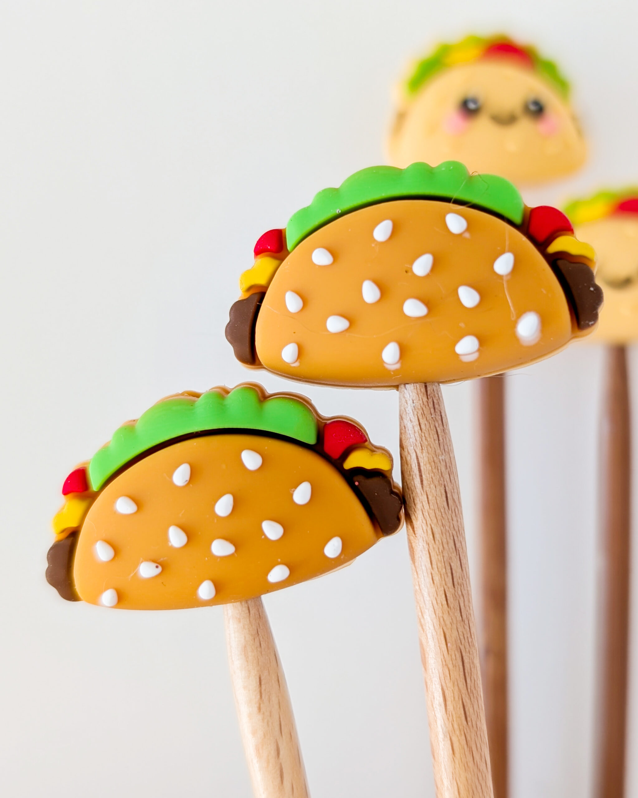 Taco burger, Protèges aiguilles en silicone, Lot Junk food