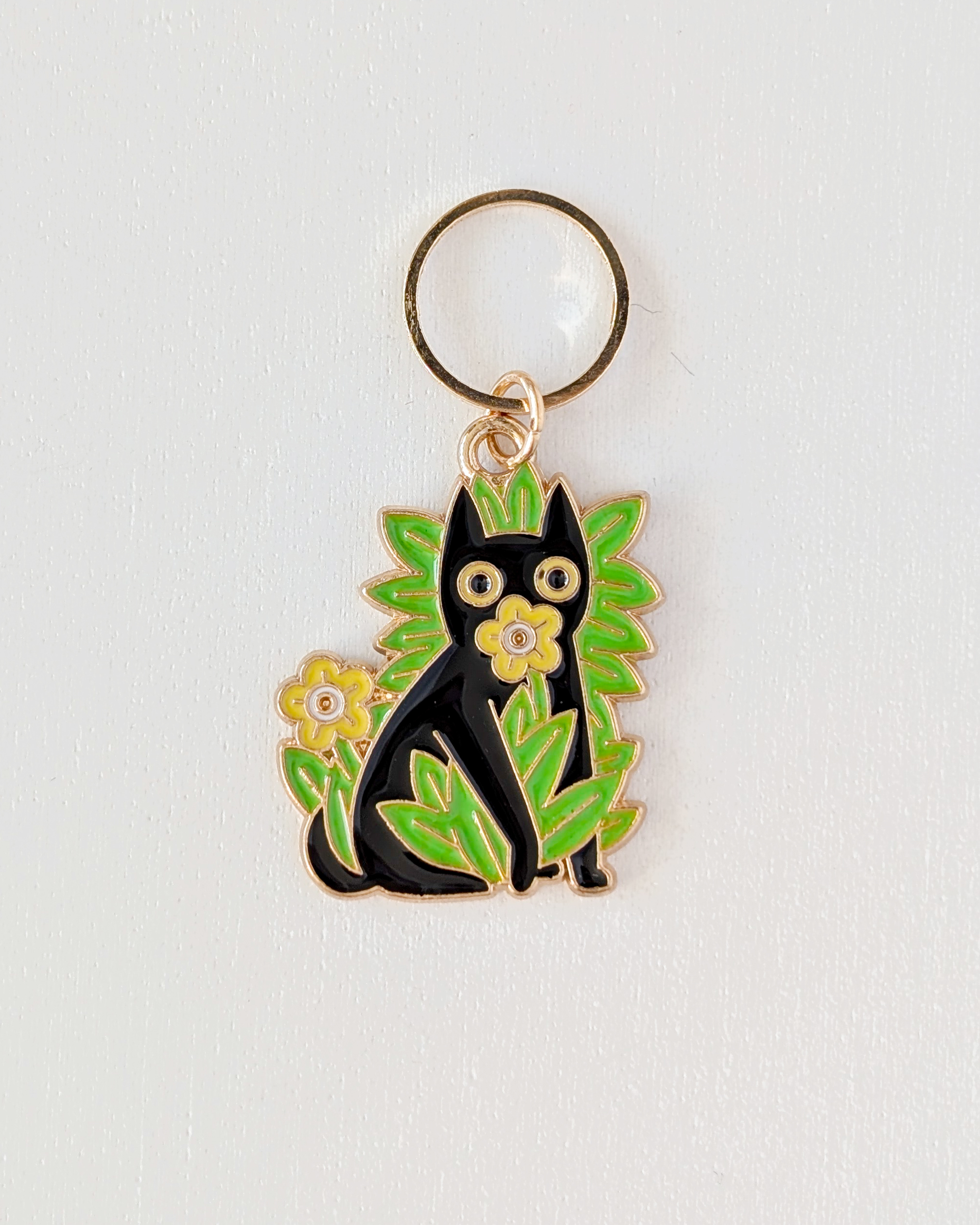 Chat noir dans les narcisses, Lot d'anneaux marqueurs Chats sauvages #2