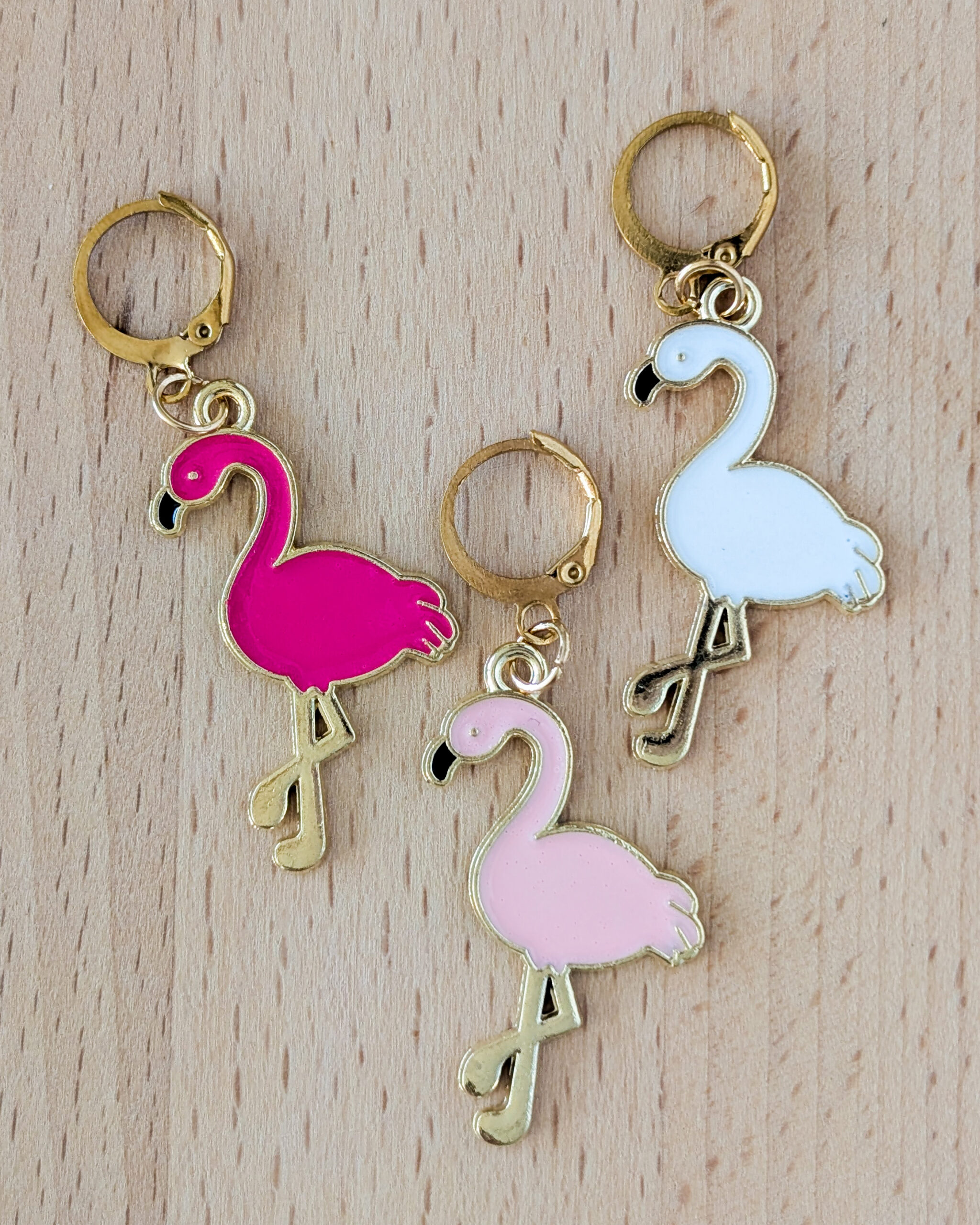 Lot d'anneaux marqueurs amovibles Flamants