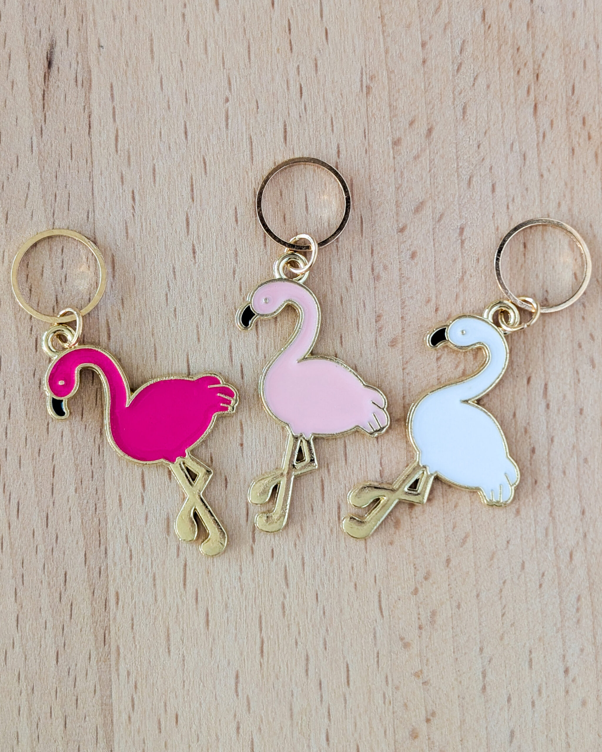 Lot d'anneaux marqueurs de mailles Flamants