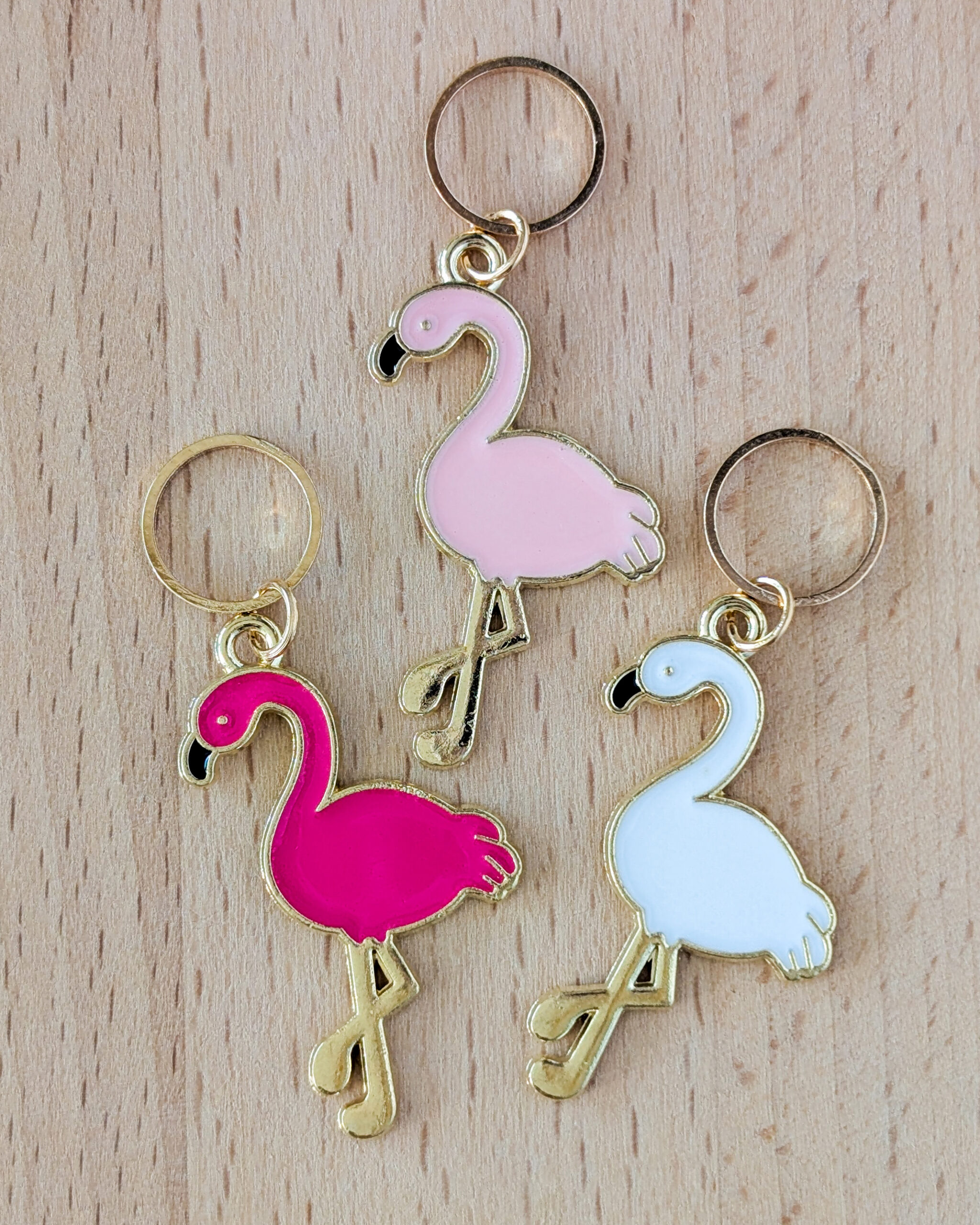 Lot d'anneaux marqueurs de mailles Flamants