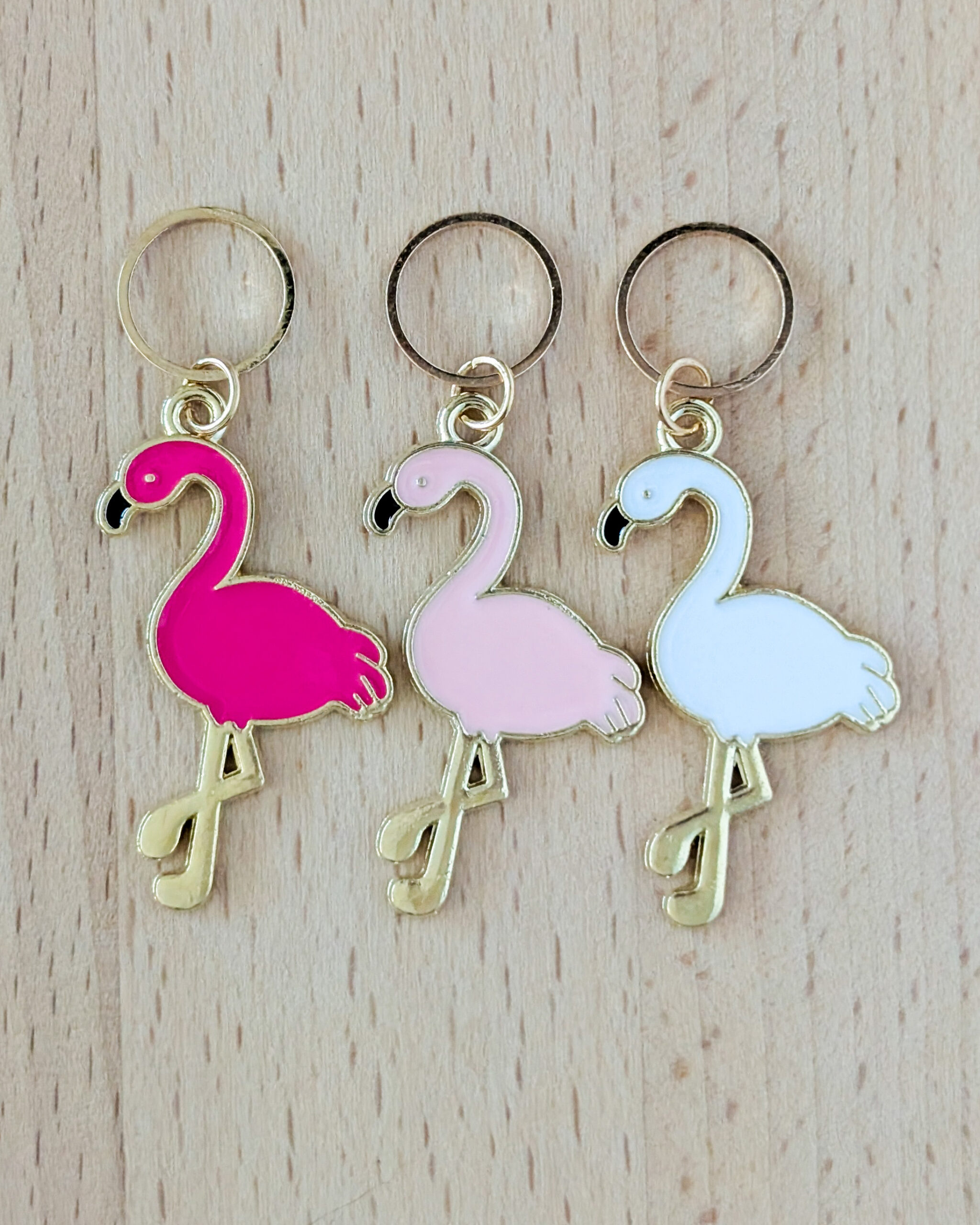 Lot d'anneaux marqueurs de mailles Flamants