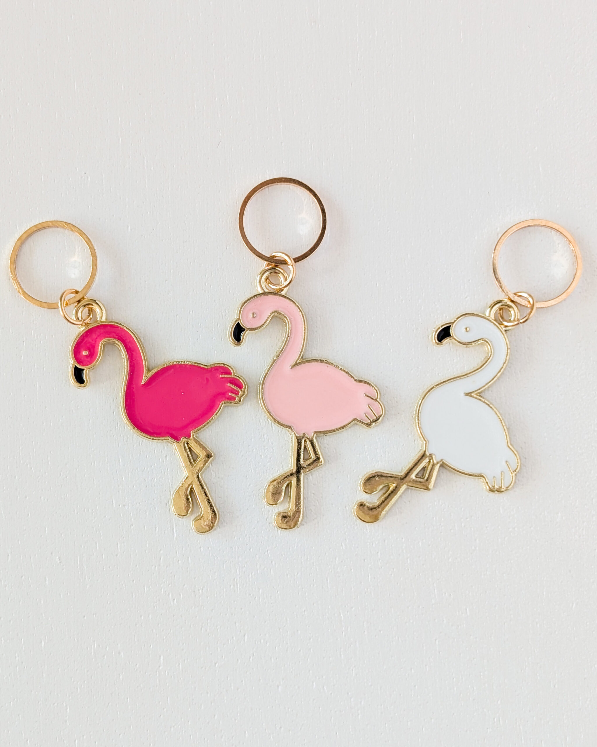 Lot d'anneaux marqueurs de mailles Flamants