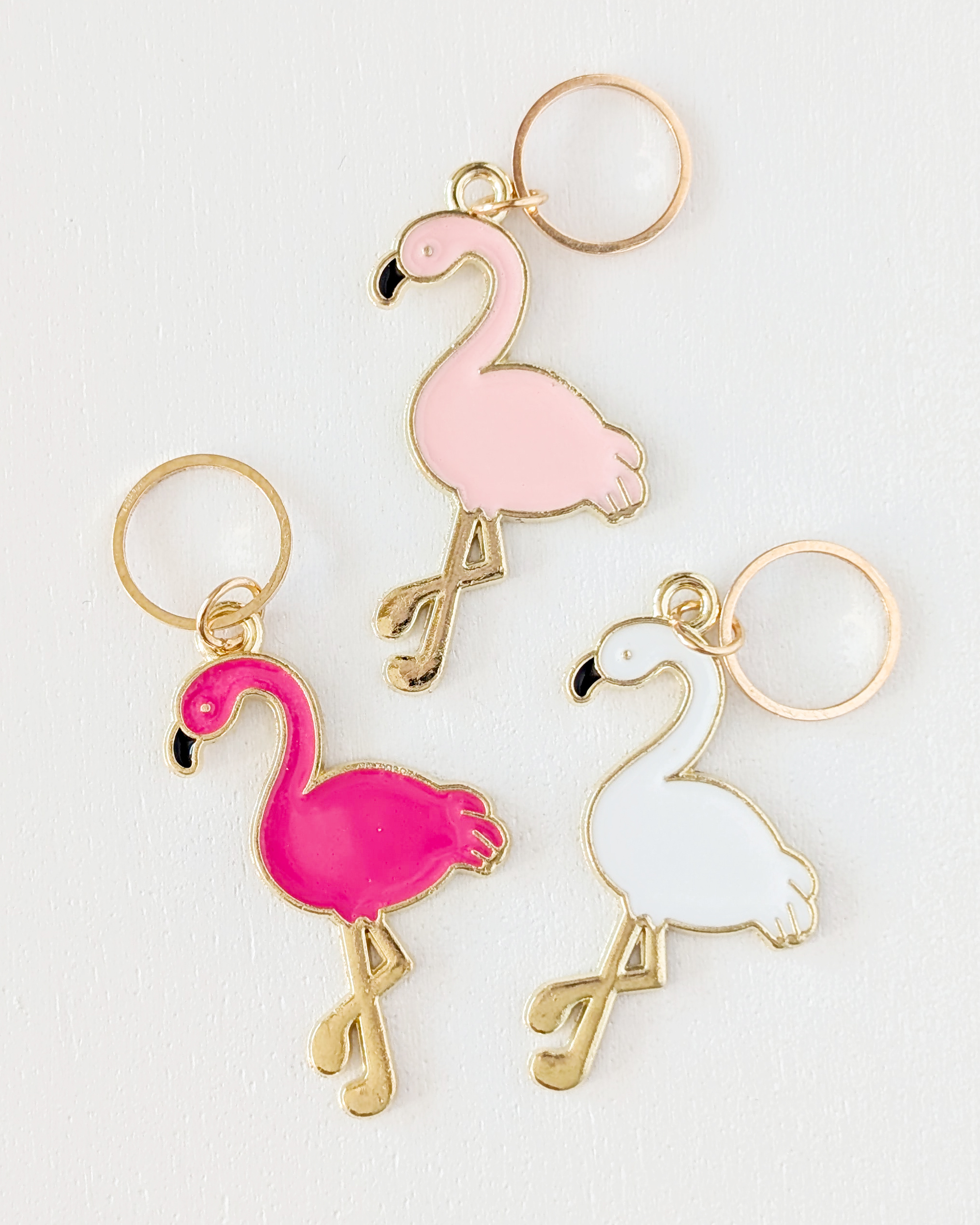 Lot d'anneaux marqueurs de mailles Flamants