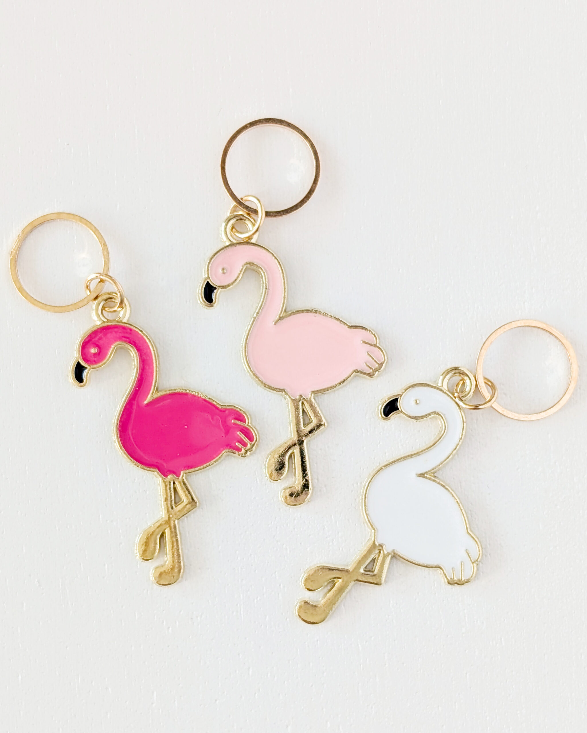 Lot d'anneaux marqueurs de mailles Flamants