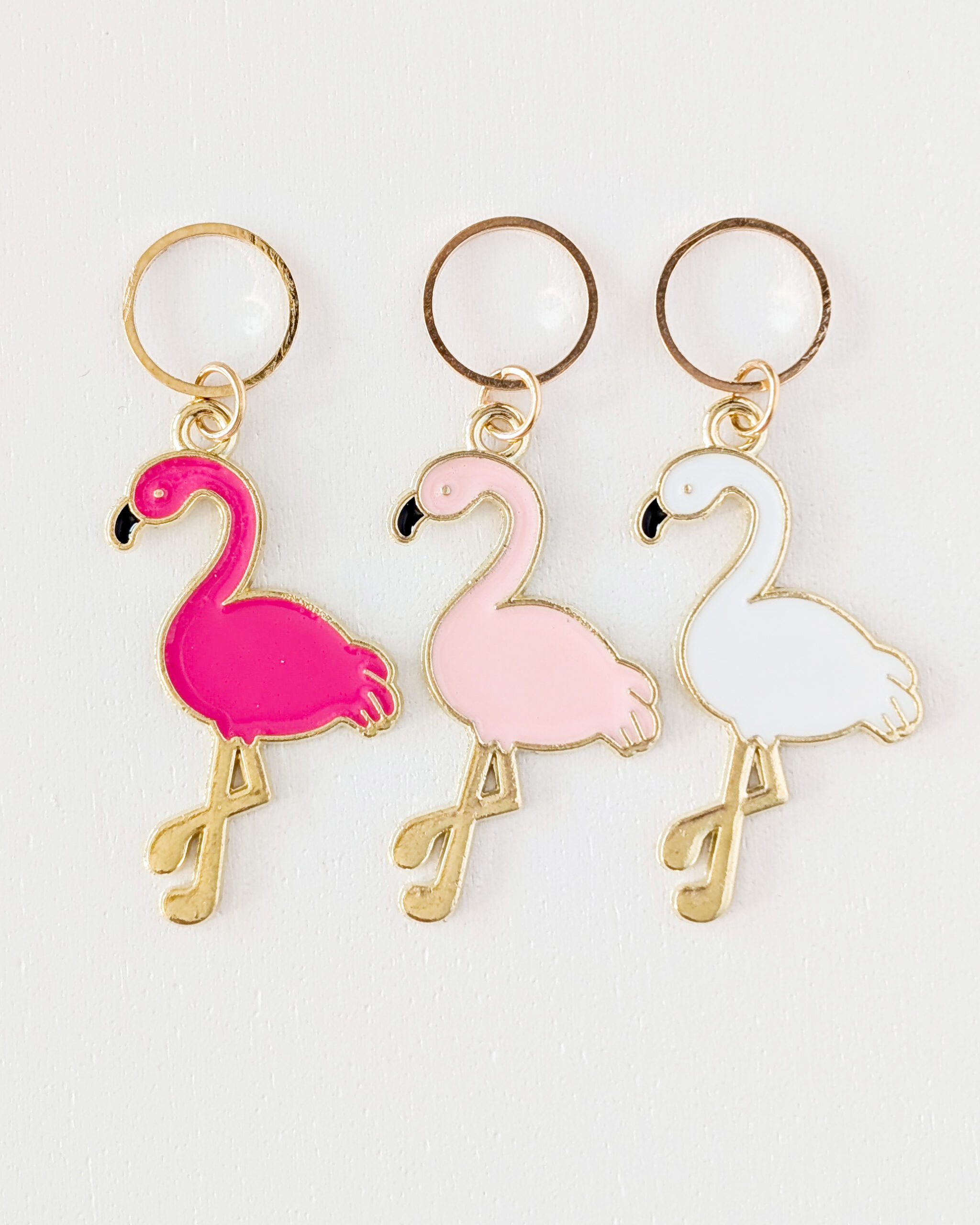 Lot d'anneaux marqueurs de mailles Flamants