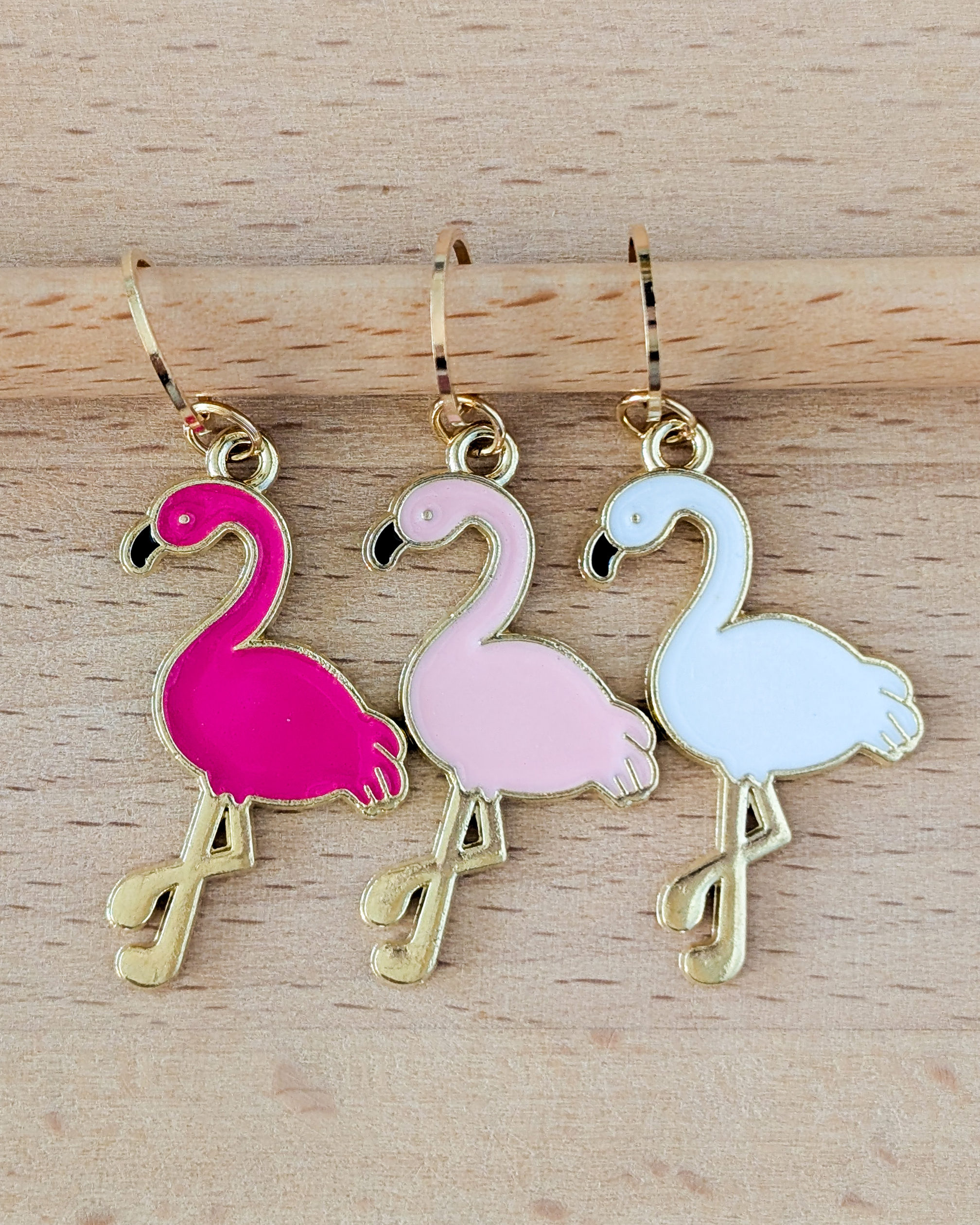Lot de 3 anneaux marqueurs de maille Flamants – Image 2