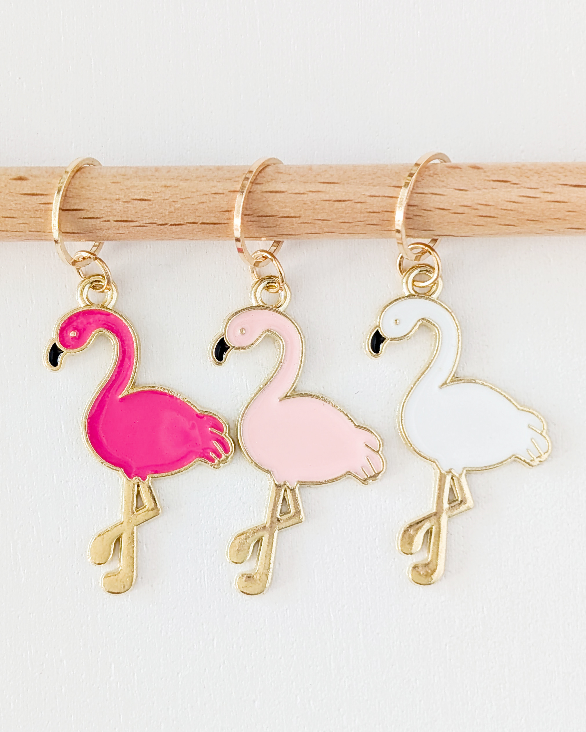 Lot d'anneaux marqueurs de mailles Flamants