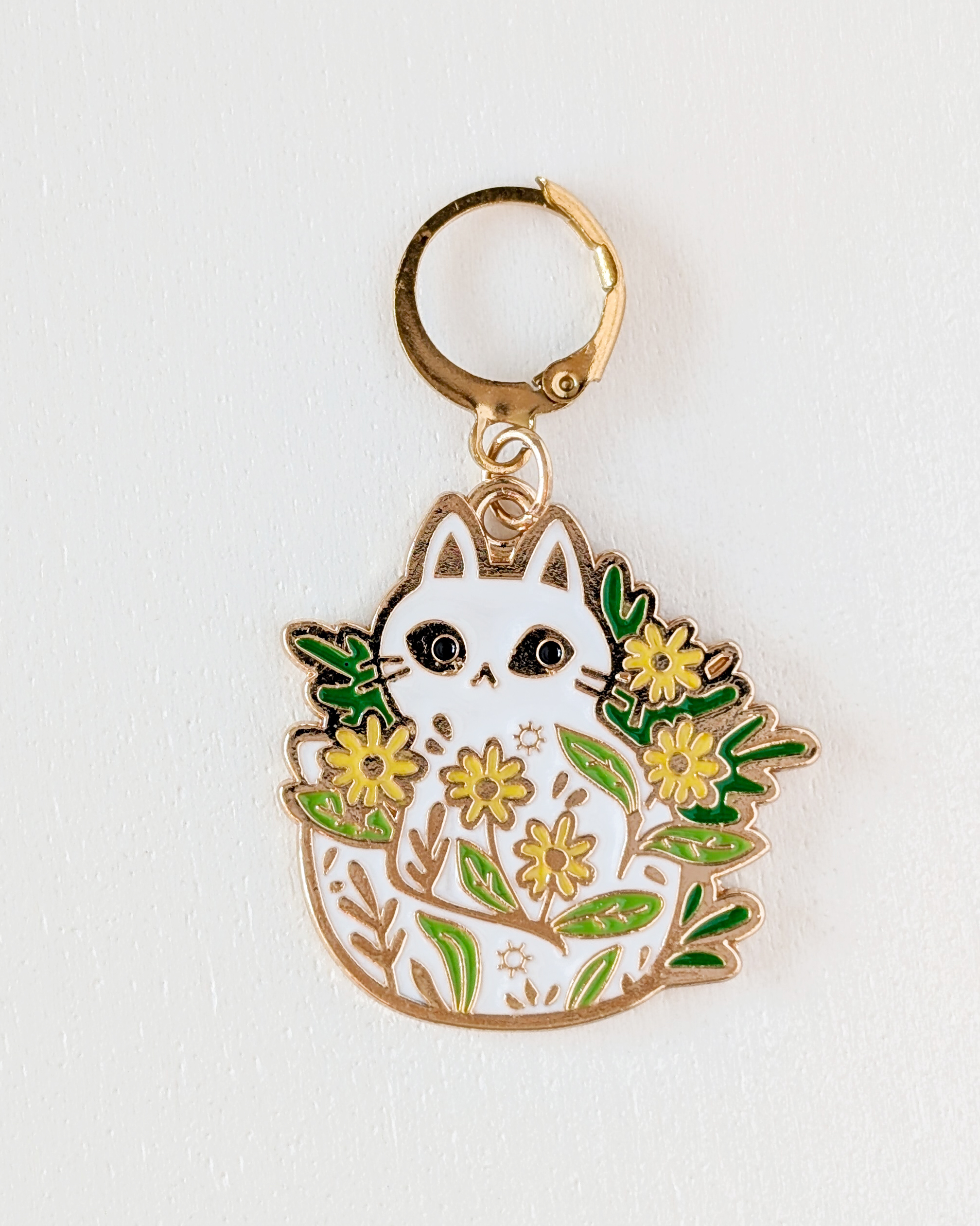 Chat blanc et fleurs sauvages, Lot d'anneaux marqueurs amovibles Chats sauvages #3