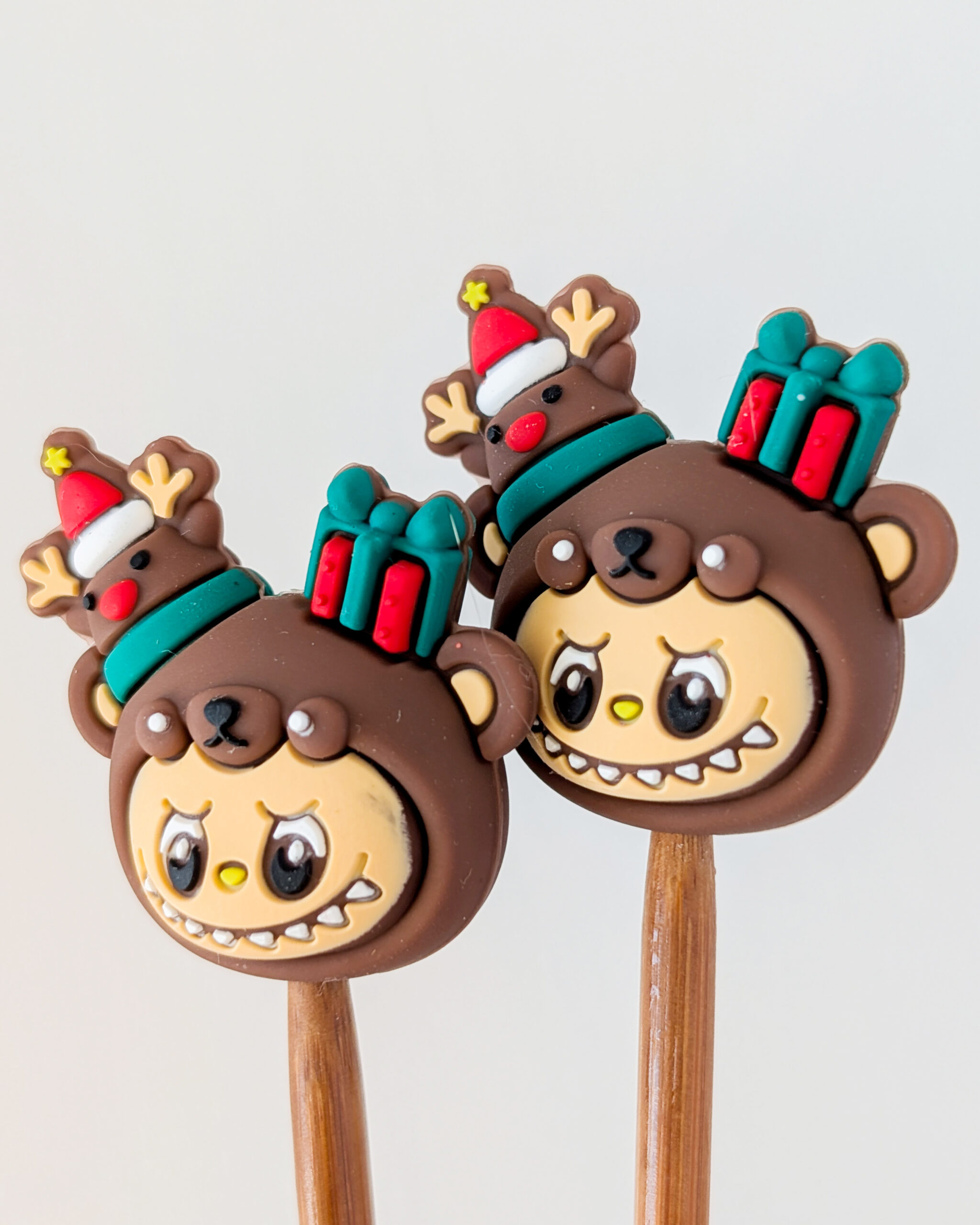 Protèges aiguilles en silicone, Lot Labubu de Noël