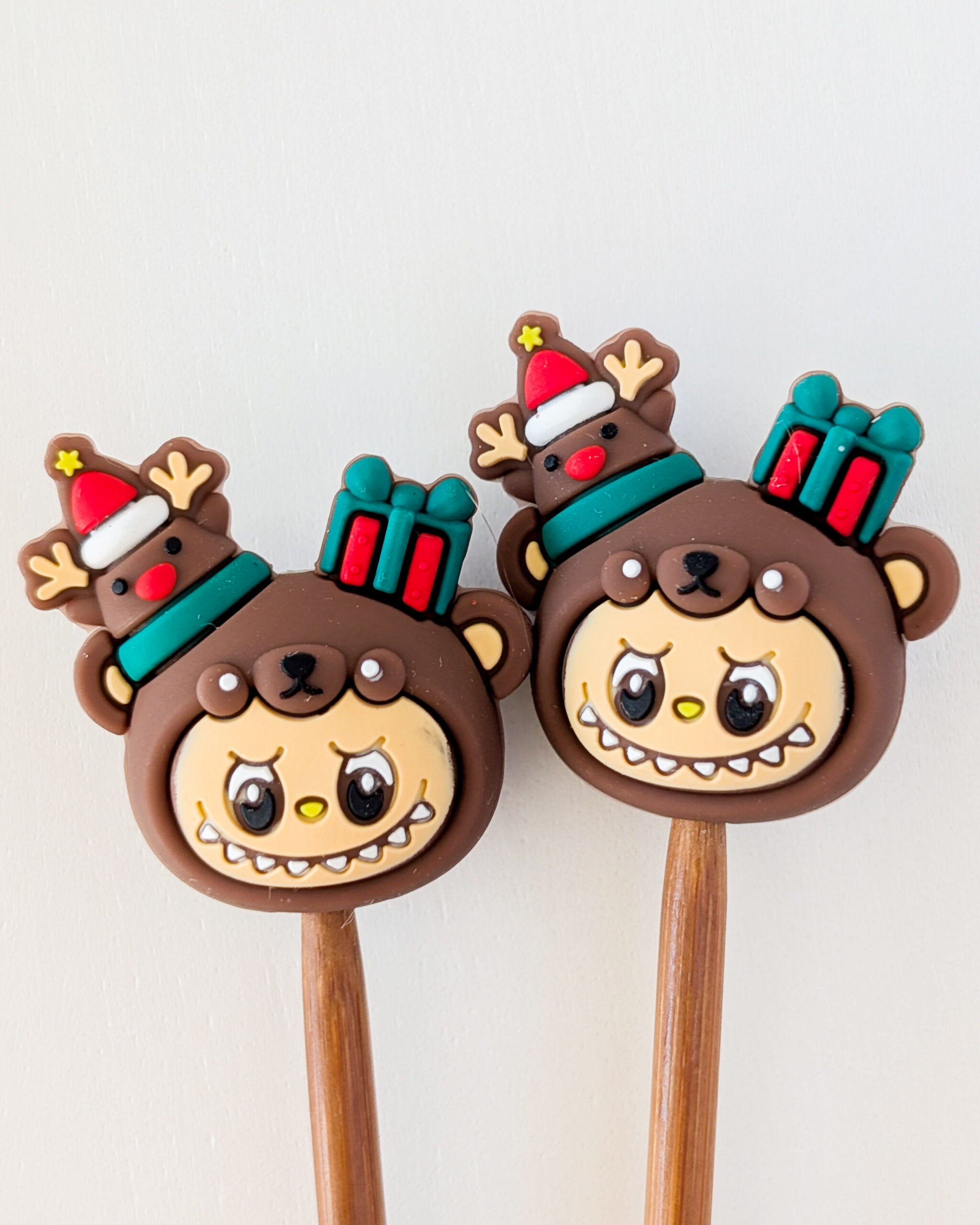 Protèges aiguilles en silicone, Lot Labubu de Noël