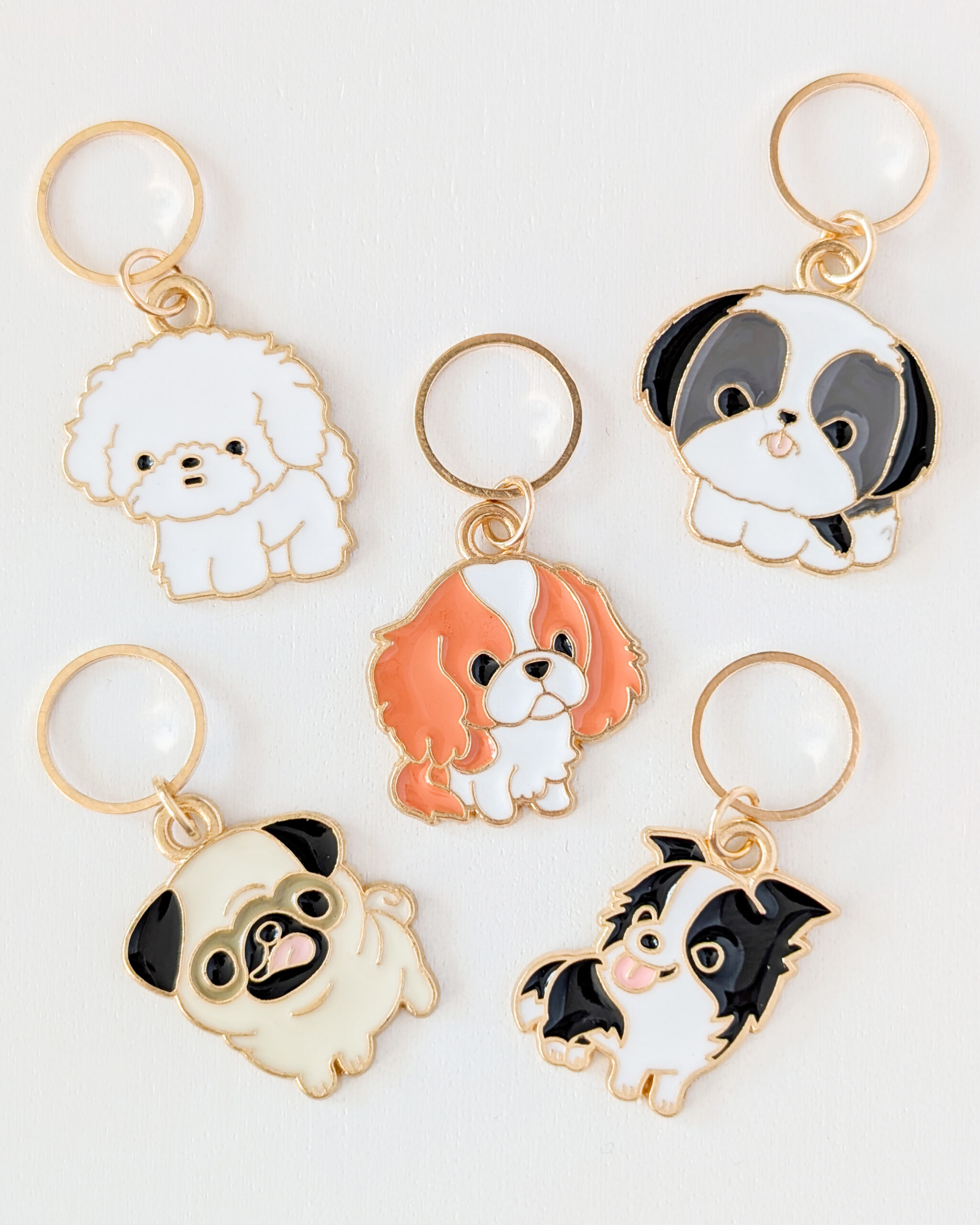 Lot d'anneaux marqueurs amovibles Petits chiens #5