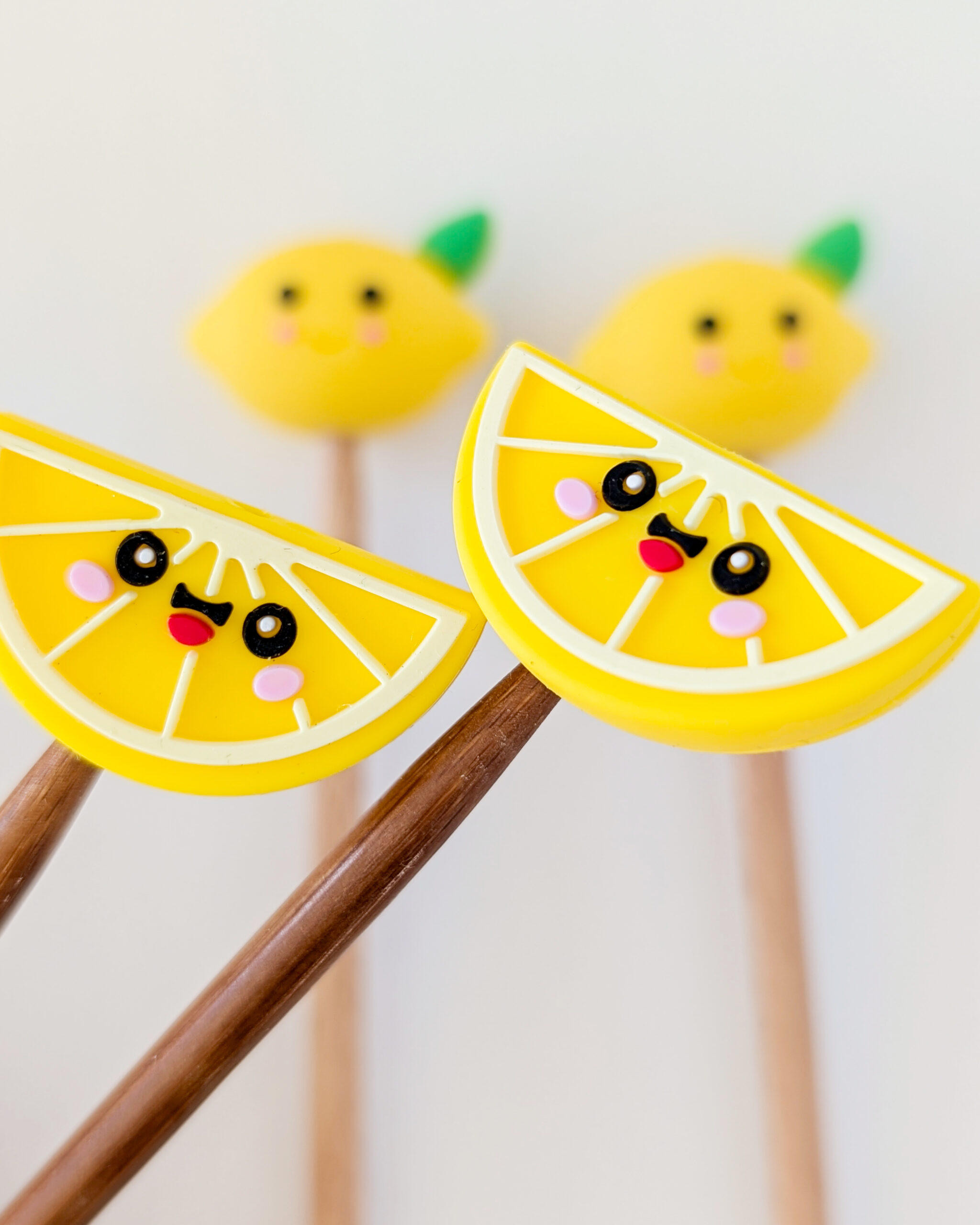 Quartiers de citron, Protèges aiguilles en silicone, Lot Citronnade