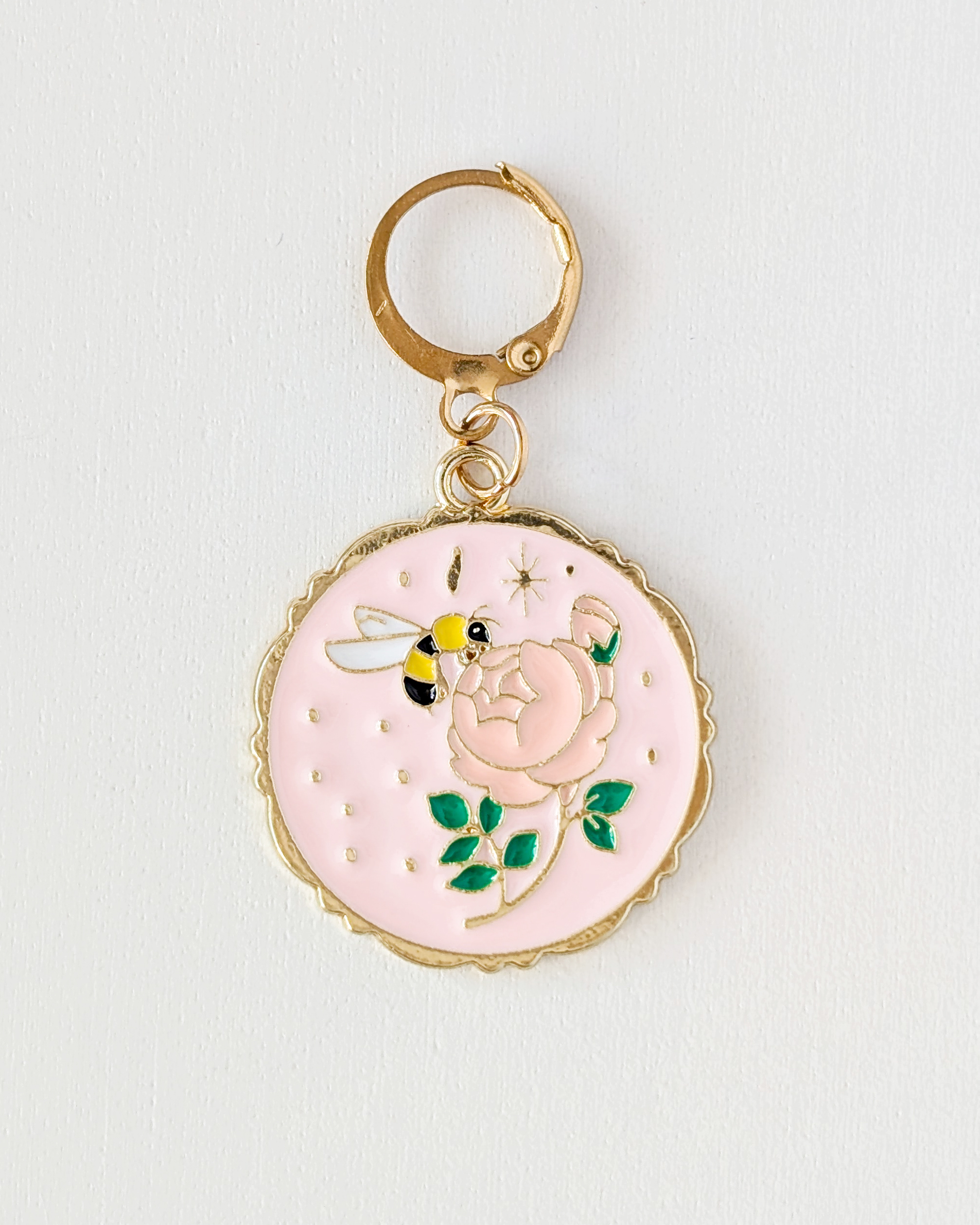 Médaillon avec rose, Lot d'anneaux marqueurs amovibles Printemps