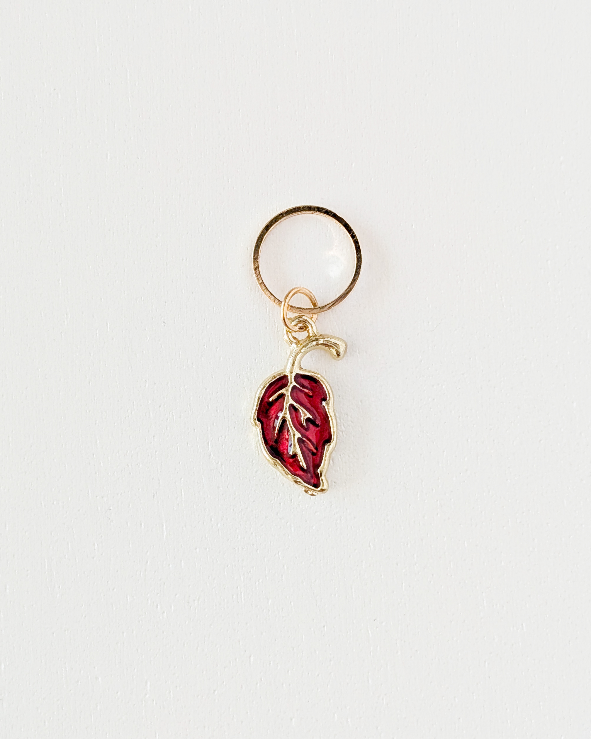 Feuille rouge, Lot d'anneaux marqueurs de mailles Feuilles #3